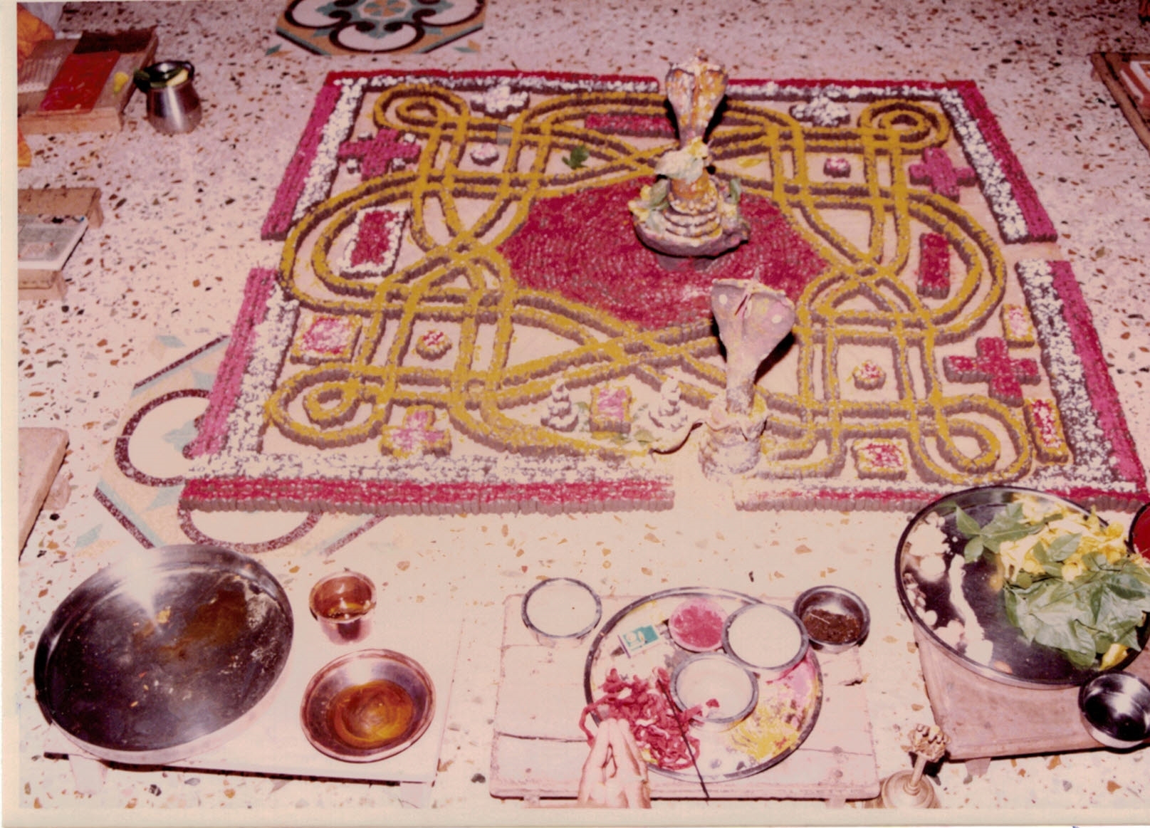Decorative rangoli created for a community festival